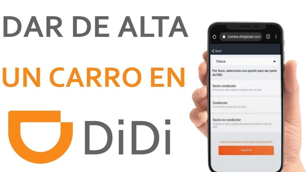 ¿Cómo dar de alta un carro o auto en DiDi? 1 como dar de alta un carro o auto en didi