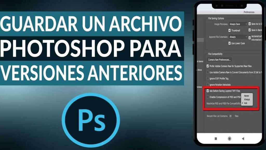 ¿Cómo guardar un archivo de Photoshop para abrir en versiones anteriores? 1 como guardar un archivo de photoshop para abrir en versiones anteriores