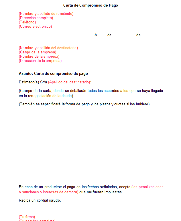 Cómo redactar una carta para un pagaré o promesa de pago - Ejemplos de modelos 1 como redactar una carta para un pagare o promesa de pago ejemplos de modelos